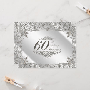 Invitation pour les 60 ans de mariage diamant Flou