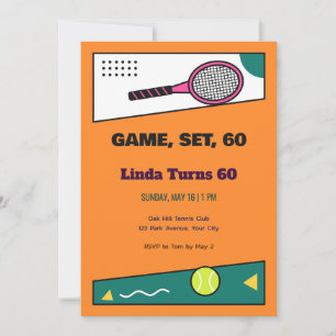 Invitation pour les 60 ans de Memphis Tennis Racke