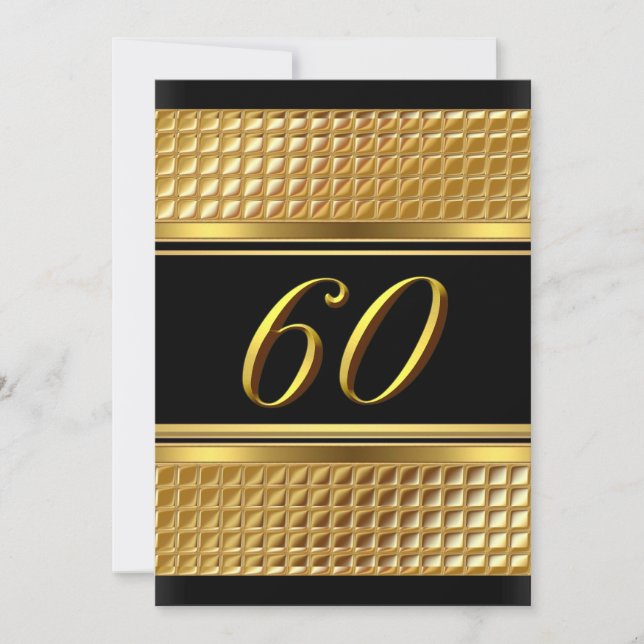 Invitation pour les 60 ans fête d'anniversaire Or  (Devant)