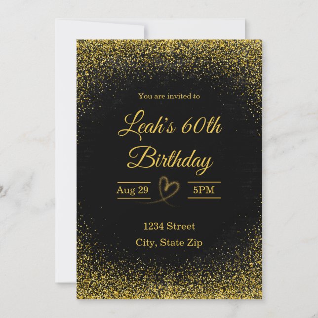 Invitation pour les 60 ans – Soixante en or | Mode (Devant)