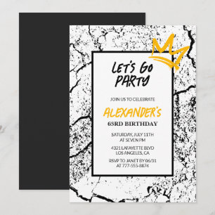 Invitation pour les 63 ans d'hommes noirs Grunge