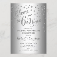 Invitation pour les 65 ans de mariage - Argent Bla