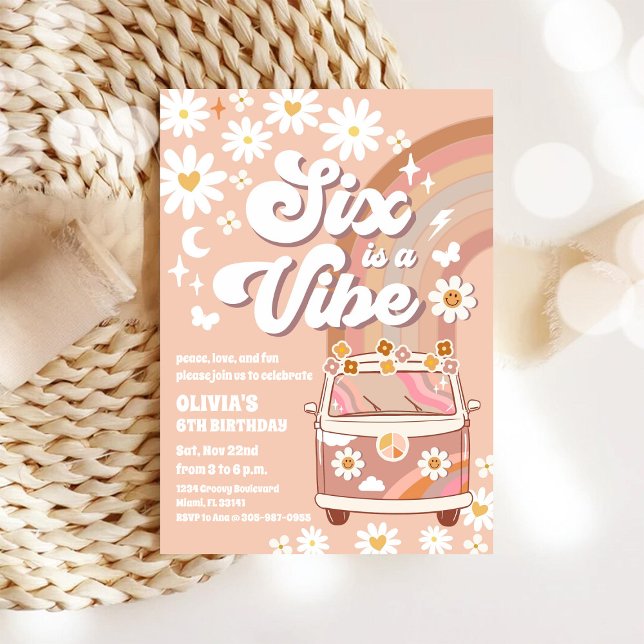 Invitation pour les 6 ans de Retro Rainbow (Créateur téléchargé)