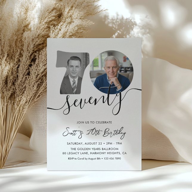 Invitation pour les 70 ans avec deux photos pour a (Créateur téléchargé)