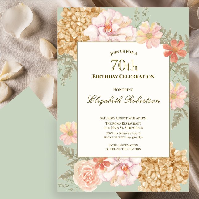 Invitation pour les 70 ans - Couleurs d'Automne Fl (Créateur téléchargé)