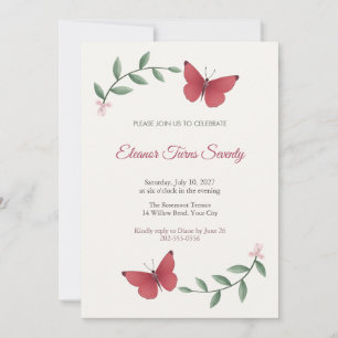 Invitation pour les 70 ans de Glider Butterfly