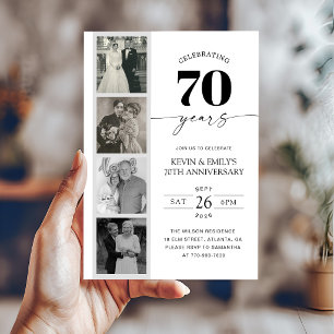 Invitation pour les 70 ans de mariage en bande de