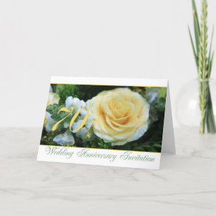 Invitation pour les 70 ans de mariage - Rose jaune