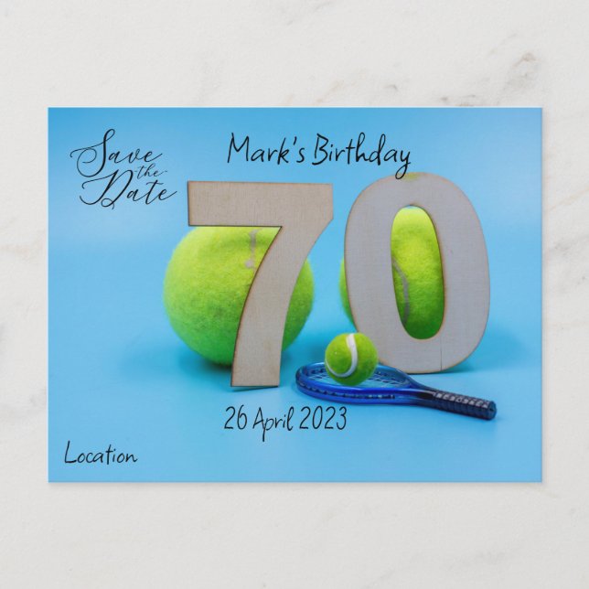 Invitation pour les 70 ans de Tennis "Sauvez la da (Devant)