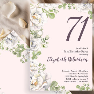 Invitation pour les 71 ans avec des pivoines flora