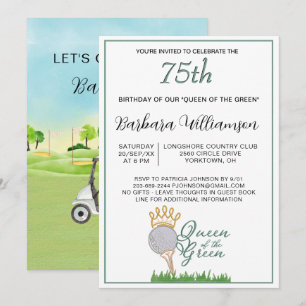 Invitation pour les 75 ans d'une golfeuse