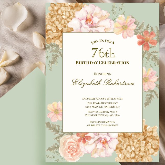 Invitation pour les 76 ans Couleurs d'automne Flor (Créateur téléchargé)