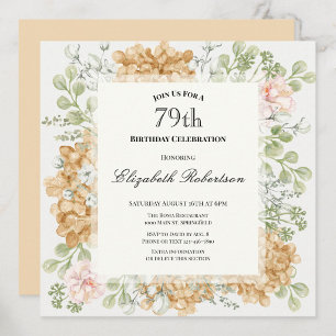 Invitation pour les 79 ans dans des couleurs d'aut
