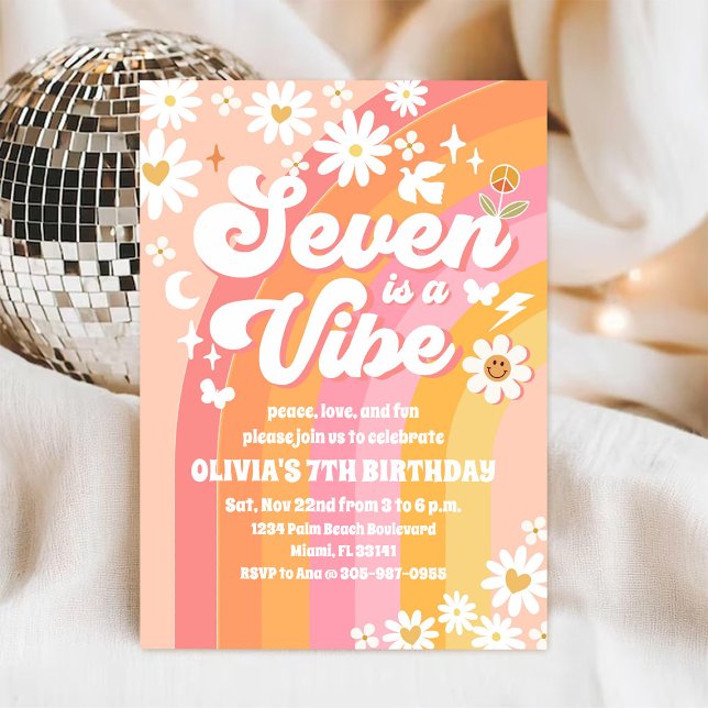 Invitation pour les 7 ans de Groovy Daisy (Créateur téléchargé)