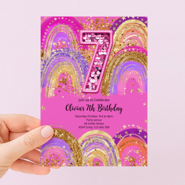 Invitation pour les 7 ans des filles (Créateur téléchargé)