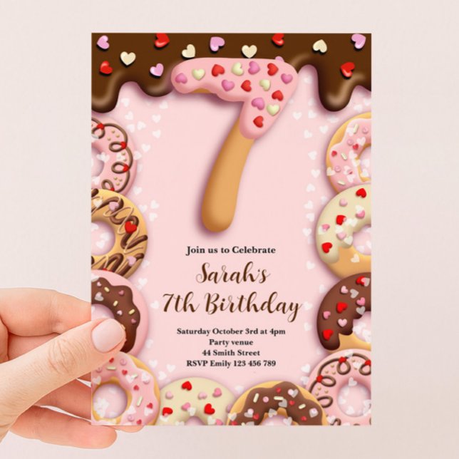 Invitation pour les 7 ans des filles pour la fête  (Créateur téléchargé)