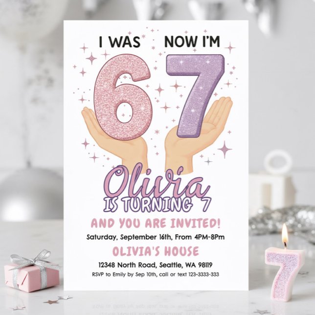 Invitation pour les 7 ans d'une fille (Créateur téléchargé)