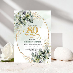 Invitation pour les 80 ans avec de la verdure d'eu