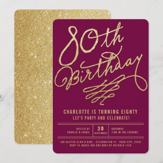 Invitation pour les 80 ans fête d'anniversaire adu