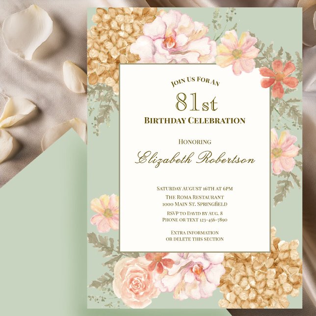 Invitation pour les 81 ans Couleurs d'automne Flor (Créateur téléchargé)