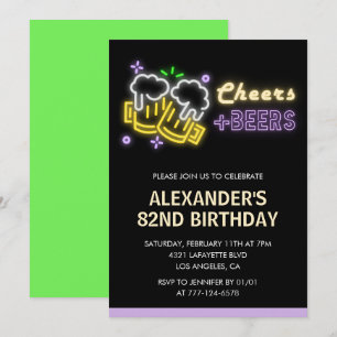 Invitation pour les 82 ans avec de la bière verte 