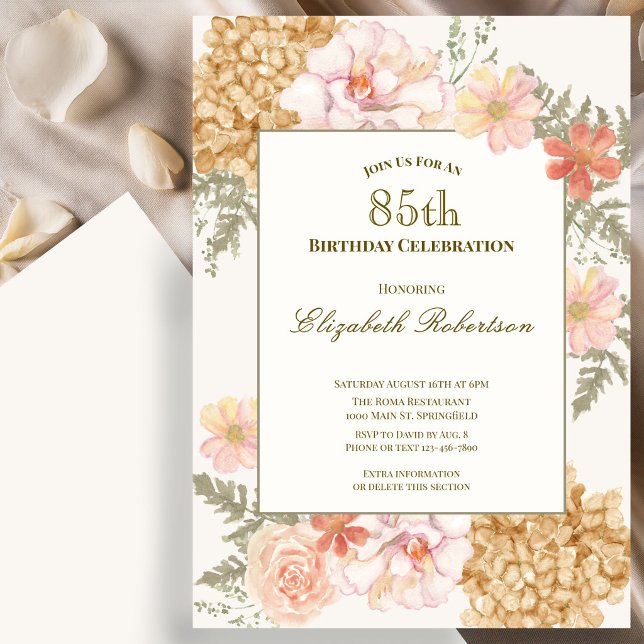 Invitation pour les 85 ans avec des couleurs autom (Créateur téléchargé)