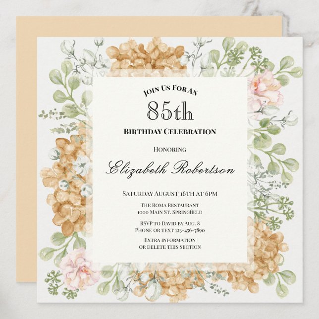 Invitation pour les 85 ans dans des couleurs d'aut (Créateur téléchargé)