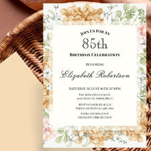 Invitation pour les 85 ans dans des couleurs d'aut