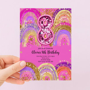 Invitation pour les 8 ans des filles