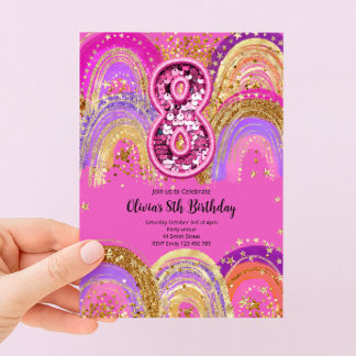 Invitation pour les 8 ans des filles