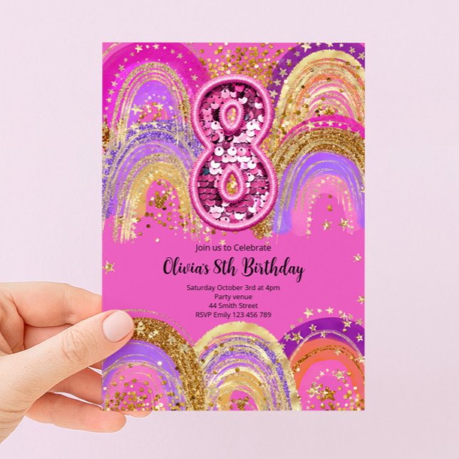 Invitation pour les 8 ans des filles (Créateur téléchargé)