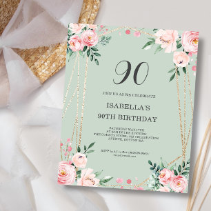 Invitation pour les 90 ans de Sage Floral, budget