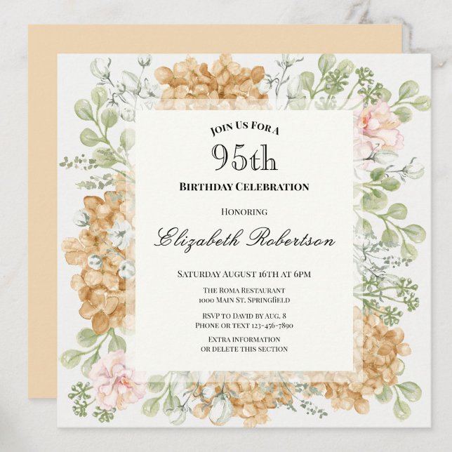 Invitation pour les 95 ans dans des couleurs d'aut (Créateur téléchargé)