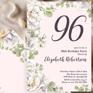 Invitation pour les 96 ans avec des pivoines flora