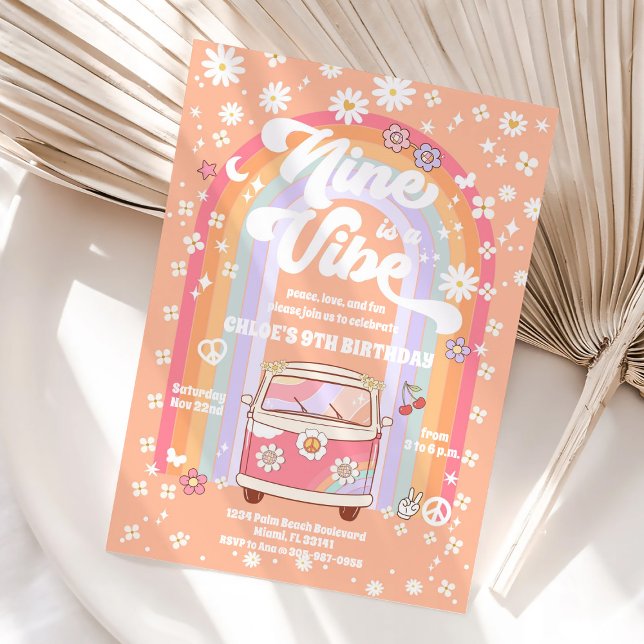 Invitation pour les 9 ans de Retro Hippie (Créateur téléchargé)