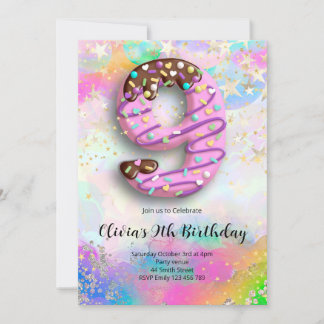 Invitation pour les 9 ans des filles