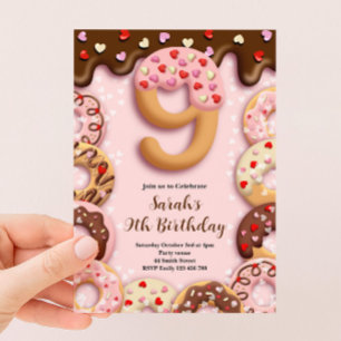 Invitation pour les 9 ans des filles pour l'annive