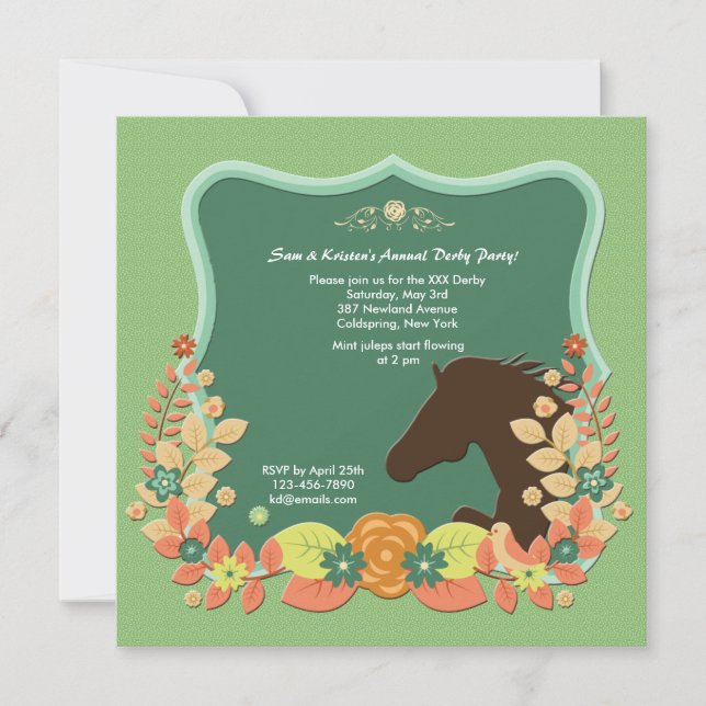 Invitation pour les courses de chevaux du Cercle d (Devant)