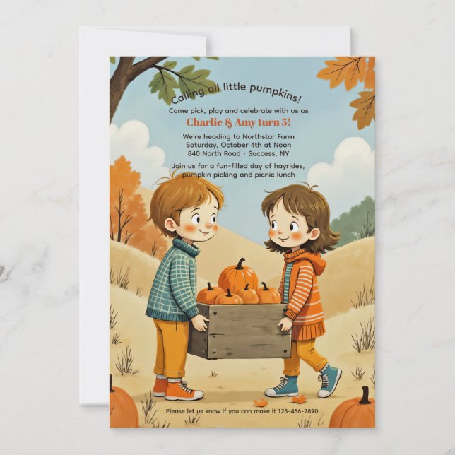 Invitation pour les enfants de cueillette de citro (Devant)