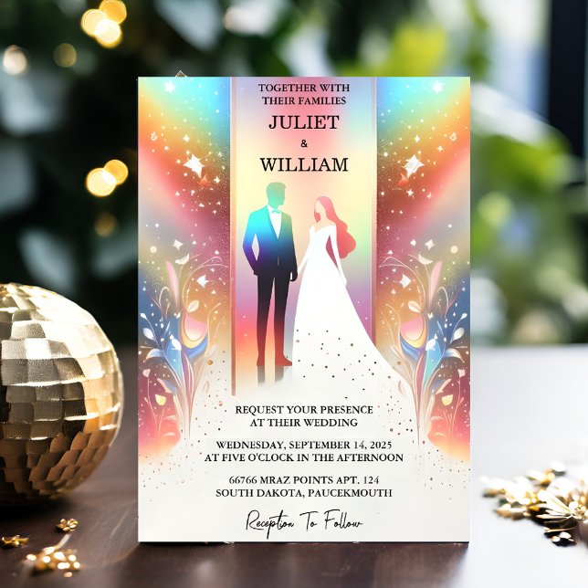 Invitation Pour les étoiles brillantes glamour pastel ombré p (Créateur téléchargé)