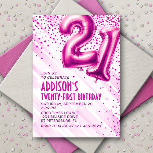 Invitation pour les femmes rose 21e anniversaire