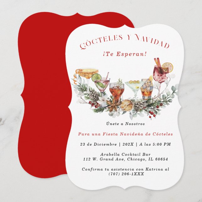invitation pour les fêtes de Noël (Devant / Derrière)