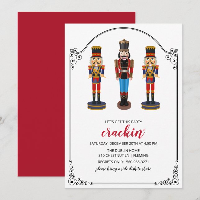 Invitation pour les fêtes de Noël - Casse-Noisette (Devant / Derrière)