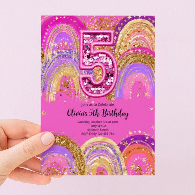 Invitation pour les filles de 5 ans pour leur anni (Créateur téléchargé)