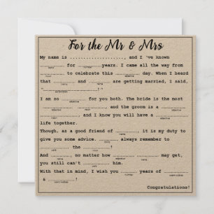 Invitation Pour les libs Mr & Mrs M Guest