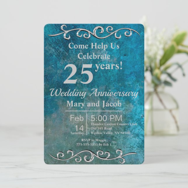 Invitation pour les Noces d'Argent de Blue Stone (Debout devant)