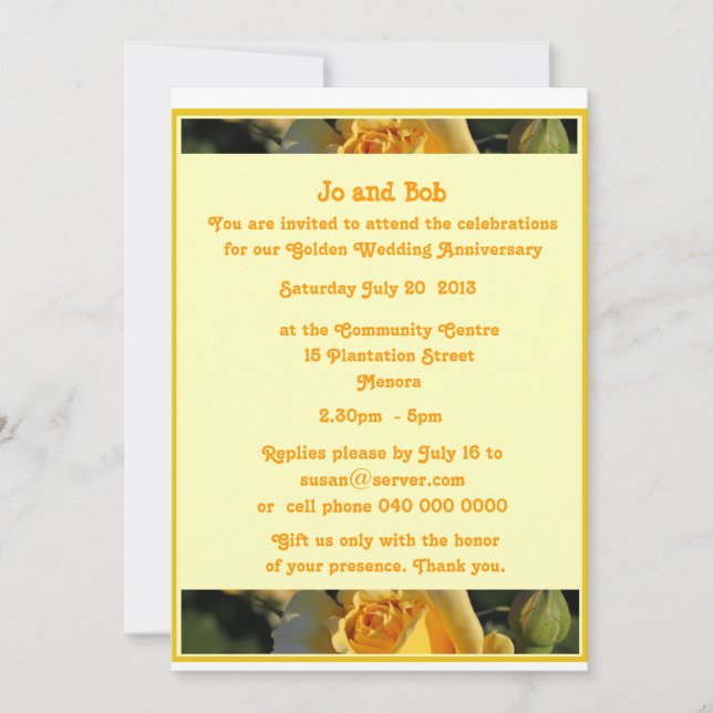 Invitation pour les Noces d'Or (Devant)