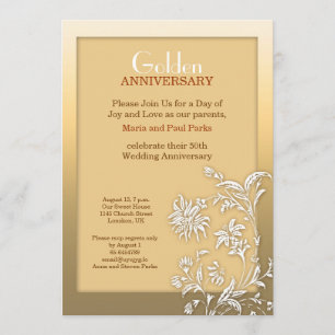 Invitation pour les noces d'or