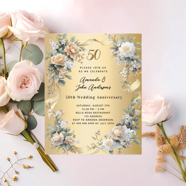 Invitation pour les noces d'or de 50 ans de mariag (Créateur téléchargé)