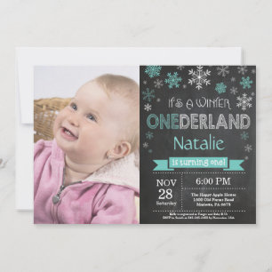 Invitation pour l'hiver Onederland Boy 1er Birthda